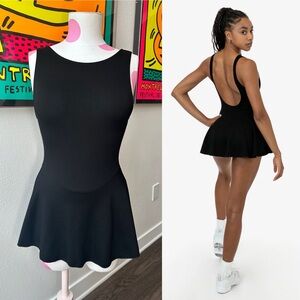 Los Angeles Apparel Ponte Boatneck Ballerina Skirted Leotard Dress XS/XXS